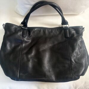Margot Black Leather Large Handbag Satchel Purse